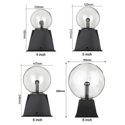 Touch-Activated LED Plasma Ball Lamp with Sound Control – 220V EU Plug, 10-20 cm, Decorative & Party Light