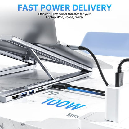 8-in-1 Hub and Laptop Riser Stand