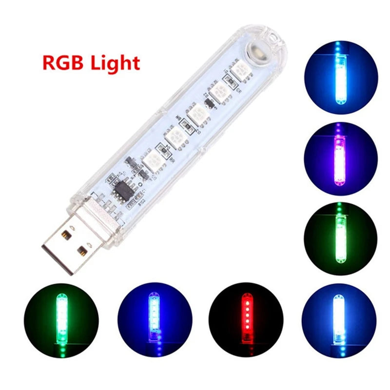 Compact USB LED Reading Light | Night Lamp for Laptop, Power Bank & PC | 5V, 3–24 LEDs