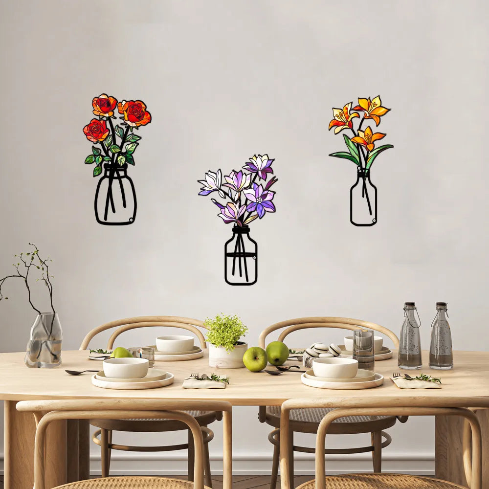 Set of 3 Scandinavian Metal Wall Plant Holders - Clip-On Design