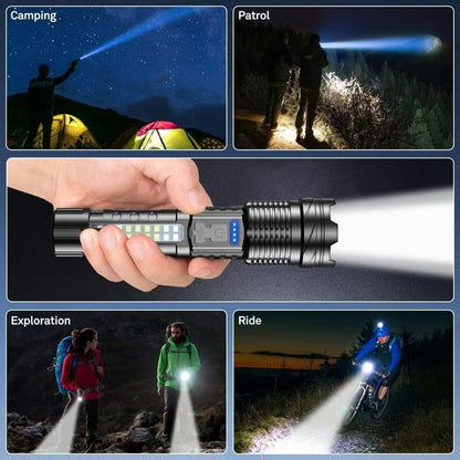 High-Performance LED Flashlight with COB Work Light