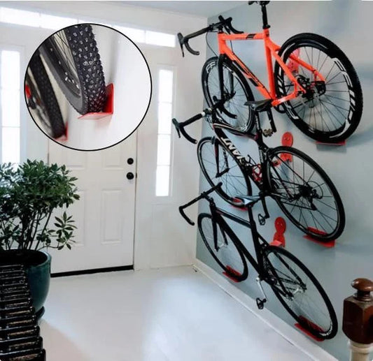 Space-Saving Steel Bike Wall Holder with WallGrip Hook