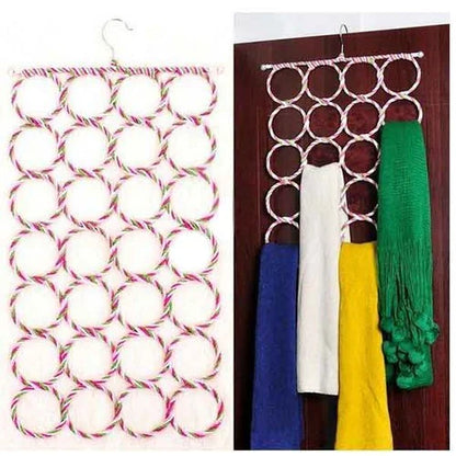 Versatile Scarf and Belt Organizer with 28 Slots
