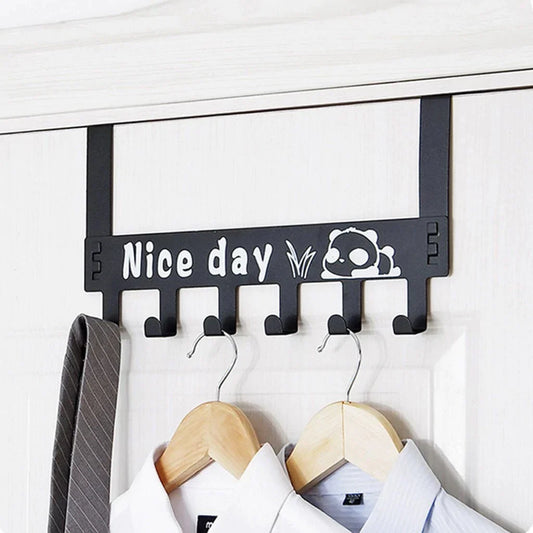 Durable Metal Door Hook Organizer with 6 Hooks