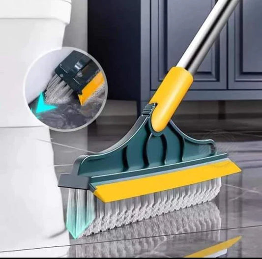 Dual-Function Floor Cleaner with Squeegee and Rotating Handle