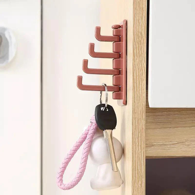 Versatile 360-Degree Swivel Adhesive Wall Hooks