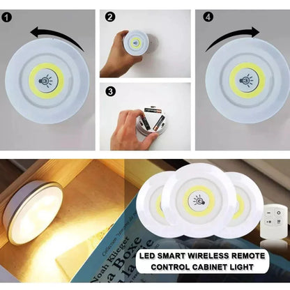 Set of 3 Wireless LED Closet Lights with Remote Access