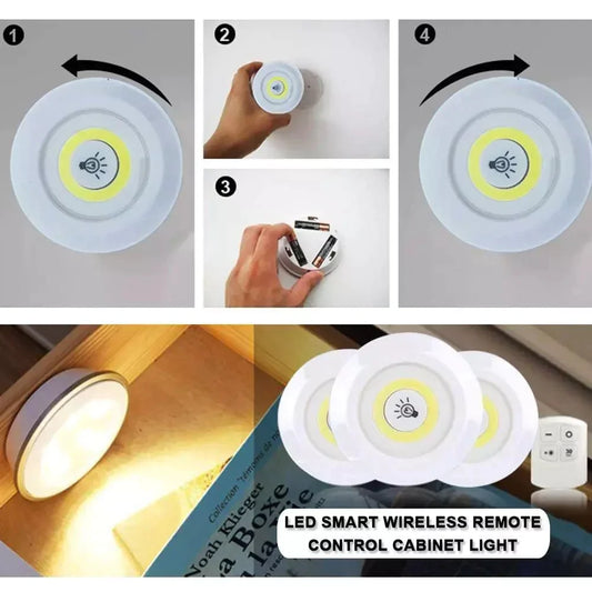 Set of 3 Wireless LED Closet Lights with Remote Access