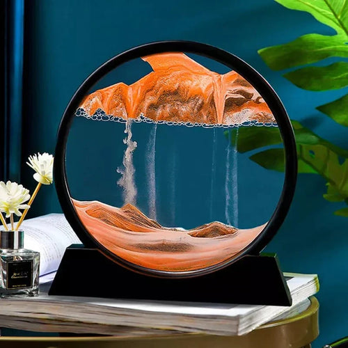 Fluid Motion Sand Art Display - Tranquil Decor Piece