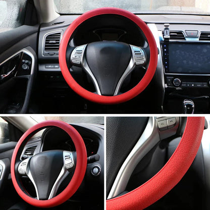 Stylish Red Sports Steering Wheel Cover for All Vehicles
