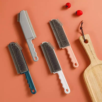 Versatile 3-in-1 Home Cleaning Tool with Scraper & Brush