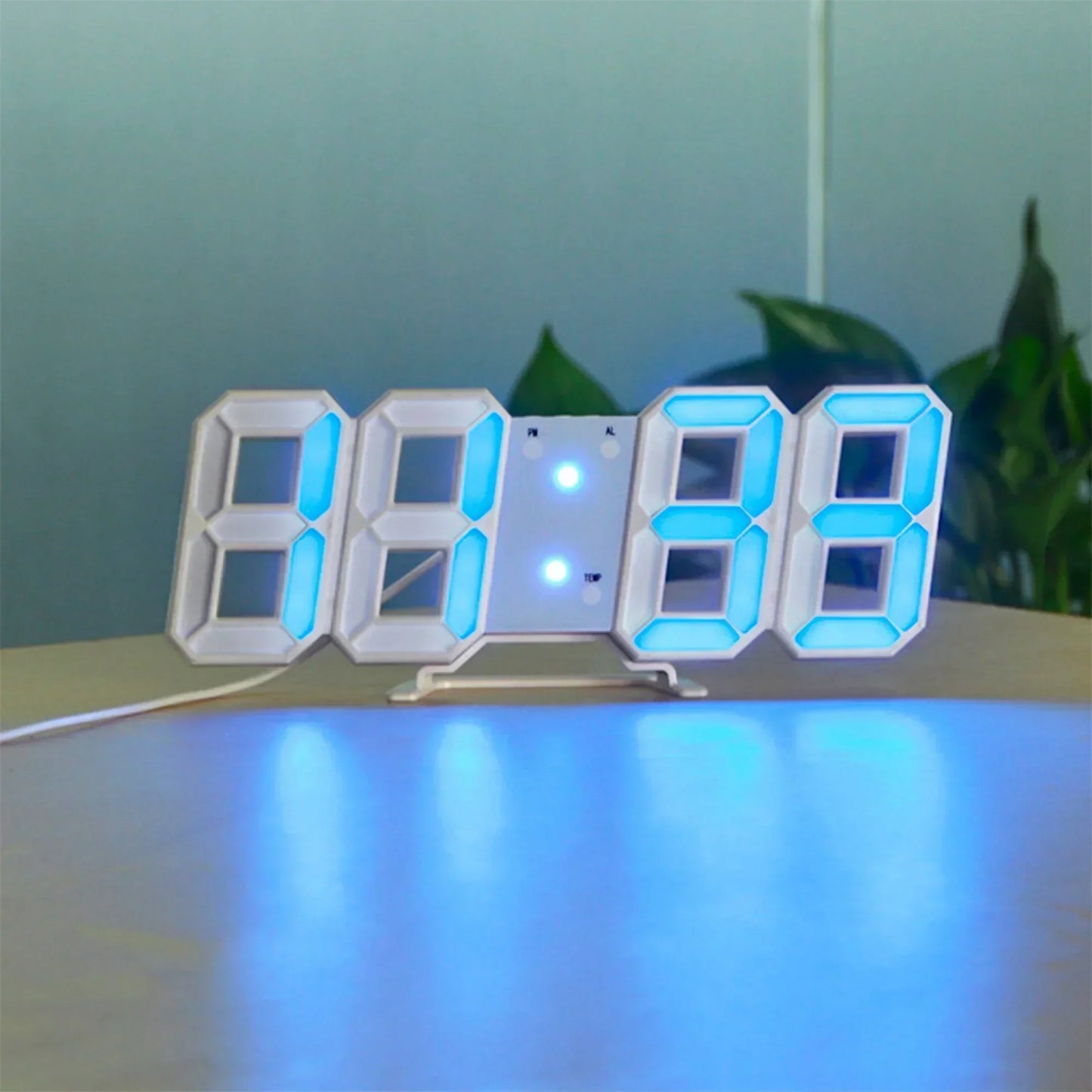 Dimmable Digital Display 3D Wall Clock with LED Lights