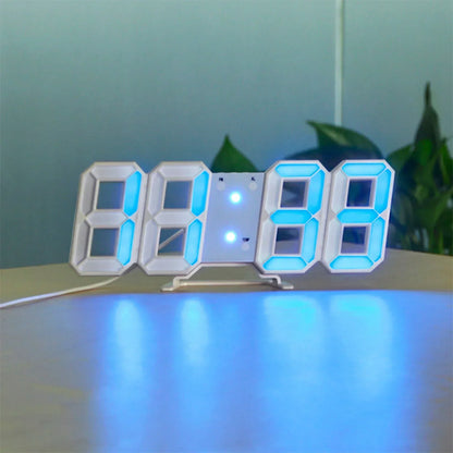 Dimmable Digital Display 3D Wall Clock with LED Lights