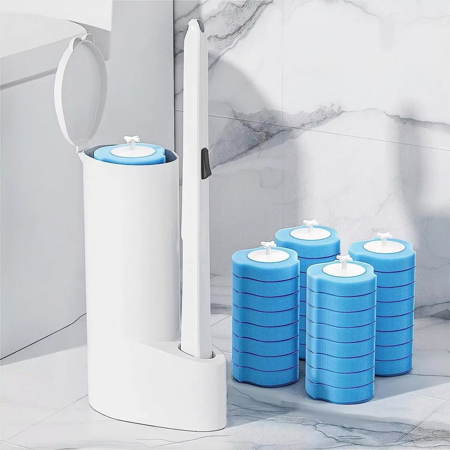 Toilet Cleaning Set with Disposable Pads - Effortless & Hygienic - Ocean Scent