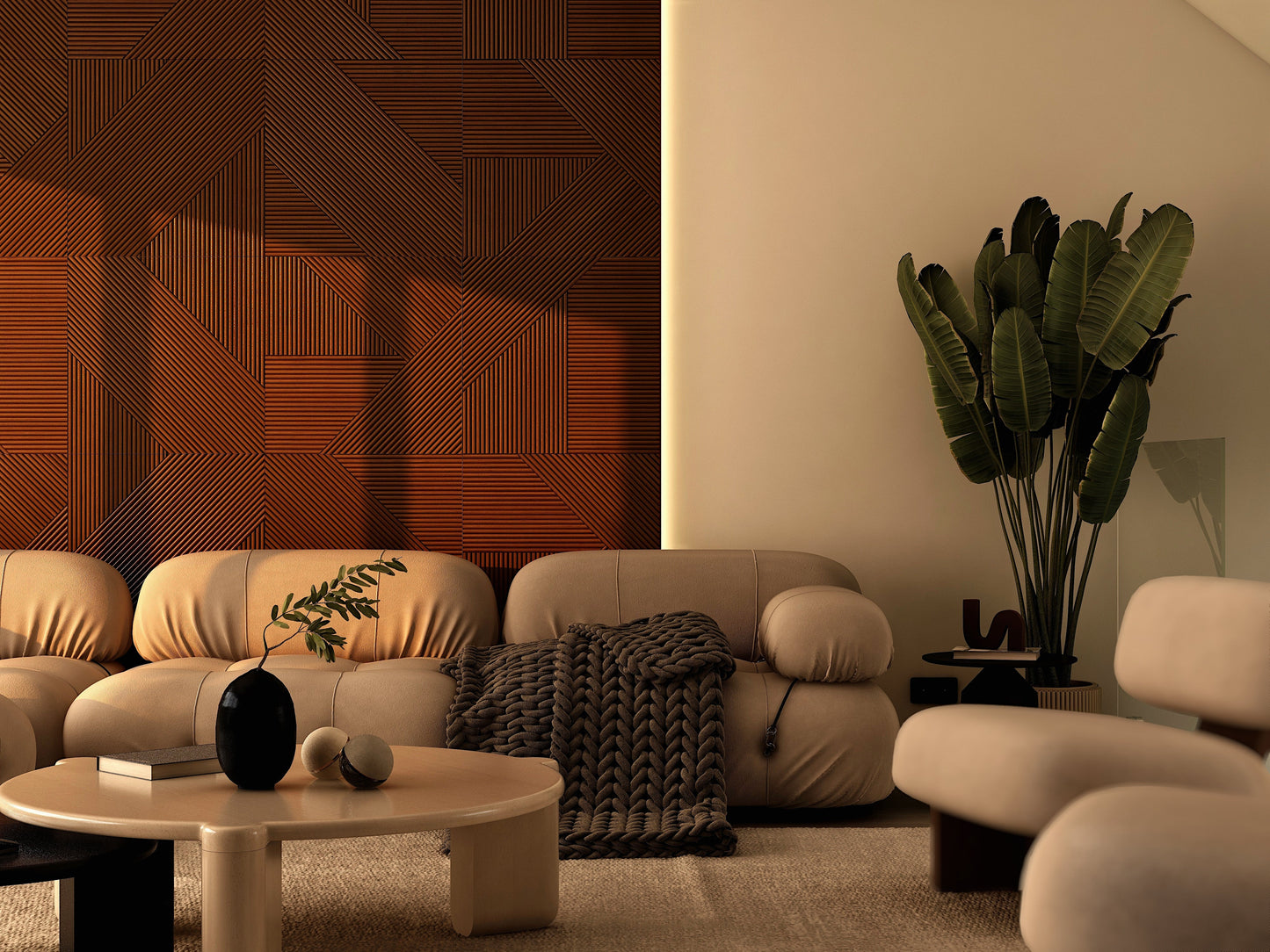 Contemporary Solid Wood Panel