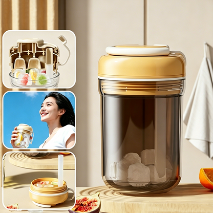Versatile Ice Cube Maker & Travel Cup with Straw
