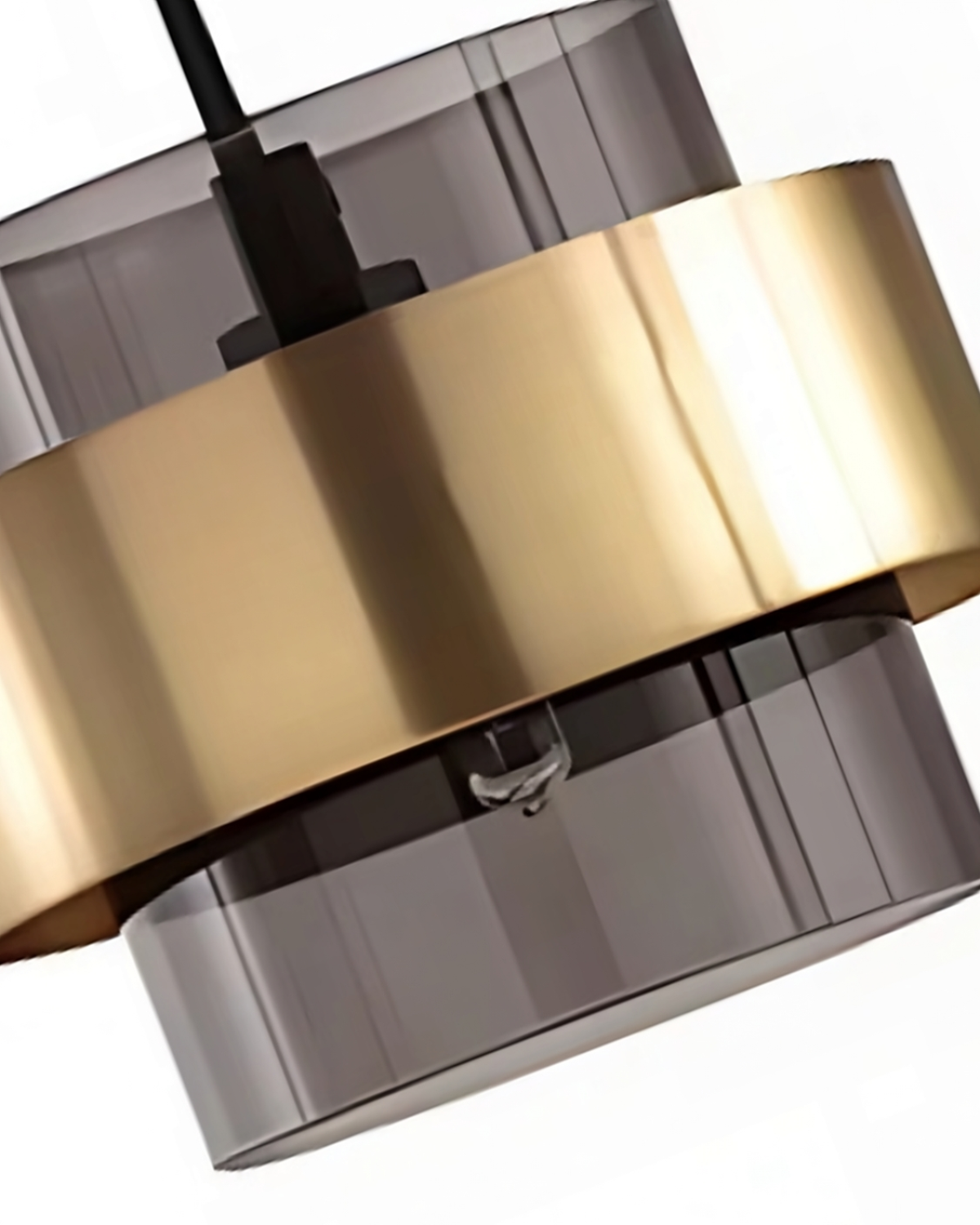 Industrial Edge Pendant Light with Gold Glass Accent