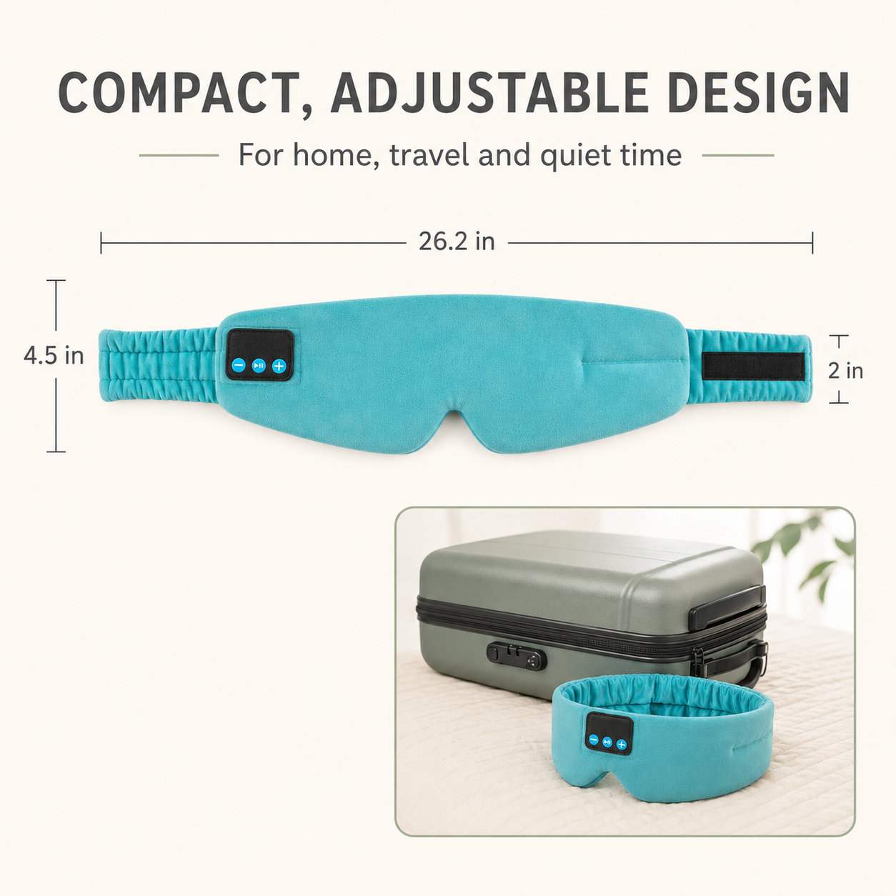 Wireless Music Eye Mask with HD Audio, Silk Fabric, Bluetooth & 12h Battery
