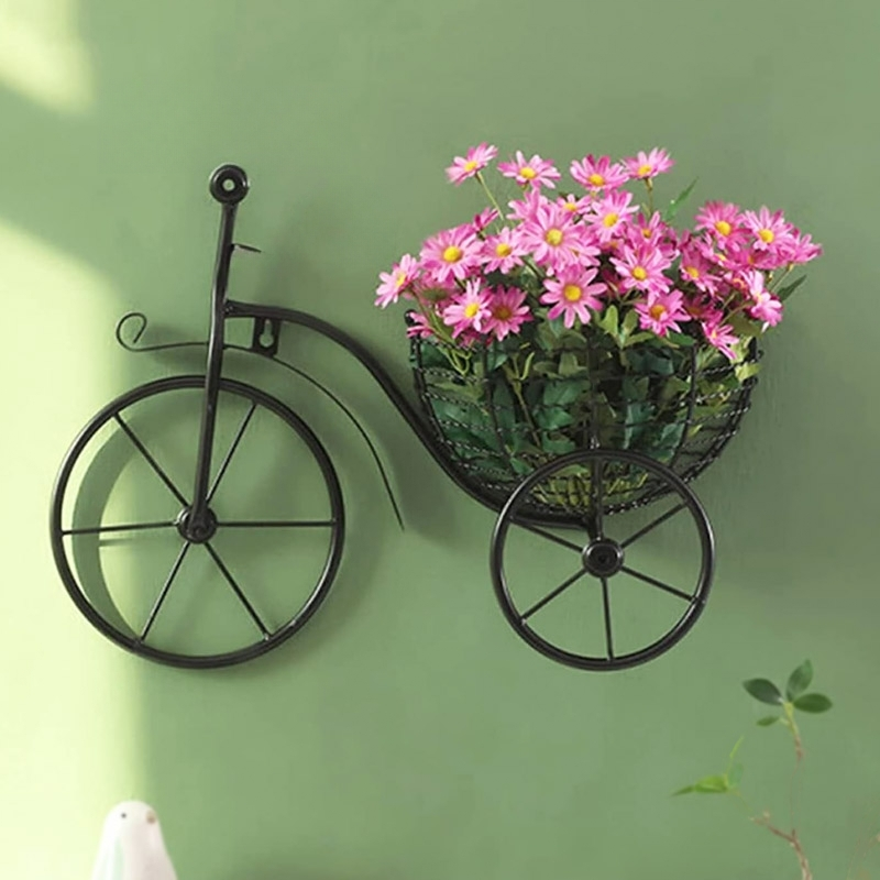 Wall-Mounted Bicycle Basket Holder