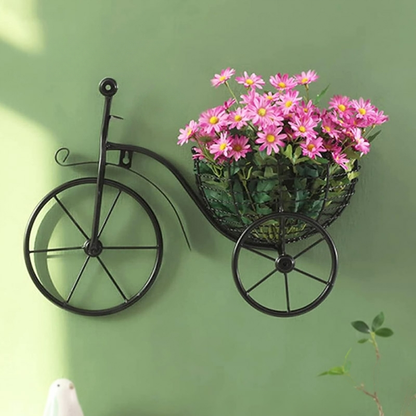 Wall-Mounted Bicycle Basket Holder