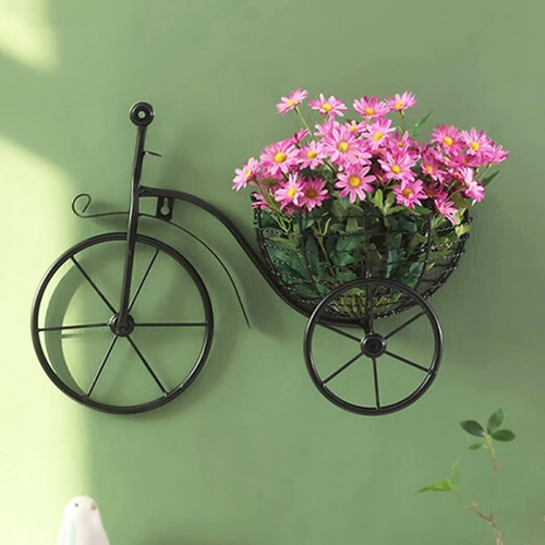 Wall-Mounted Bicycle Basket Holder