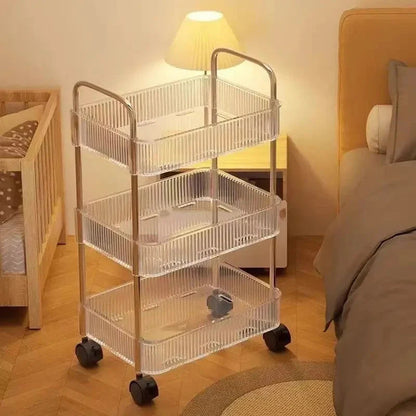 Space-Saving Rolling Storage Cart with Versatile Uses