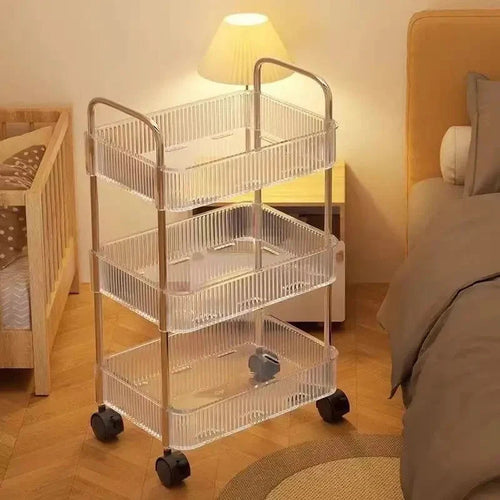 Space-Saving Rolling Storage Cart with Versatile Uses