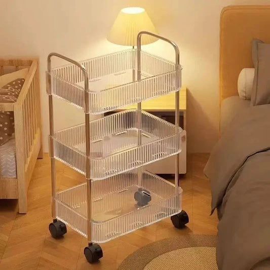 Space-Saving Rolling Storage Cart with Versatile Uses