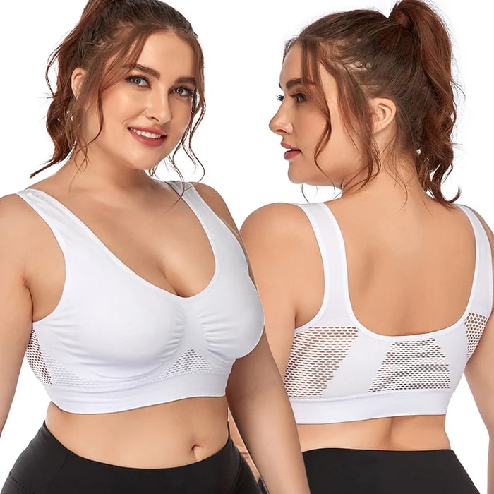 Seamless Wireless Sports Bra with Breathable Mesh | 2-Pack
