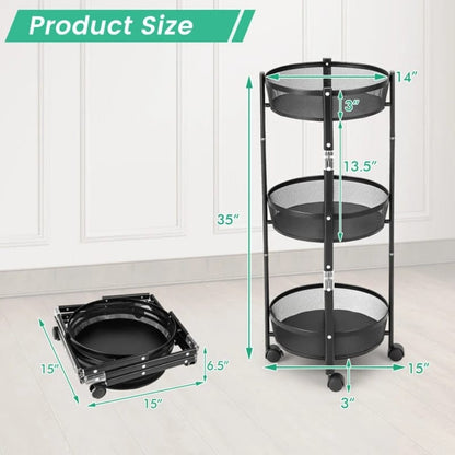 Tri-Level Collapsible Metal Storage Organizer