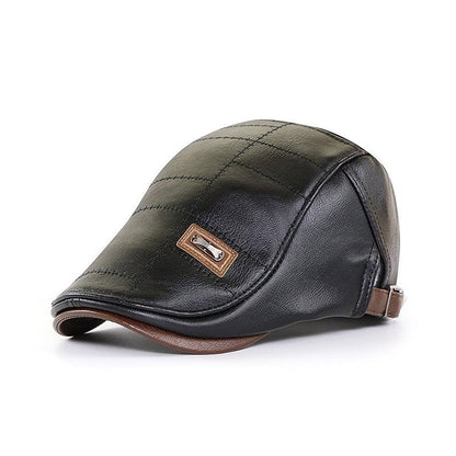 Timeless Leather Newsboy Cap for All Seasons