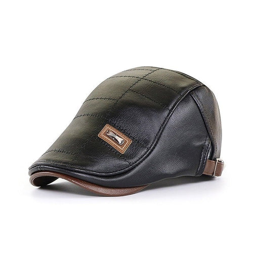 Timeless Leather Newsboy Cap for All Seasons