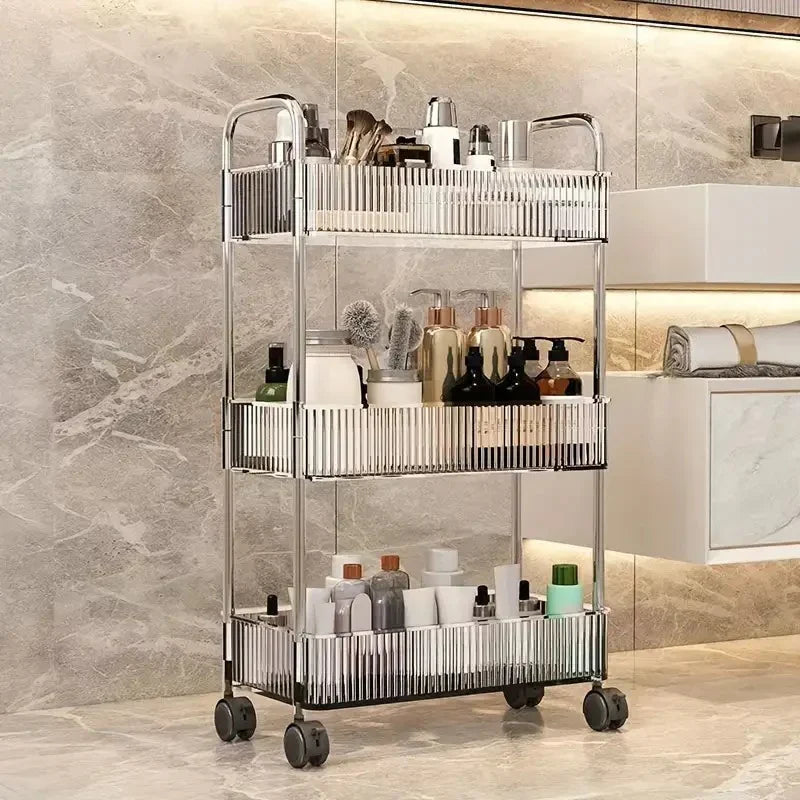 Space-Saving Rolling Storage Cart with Versatile Uses