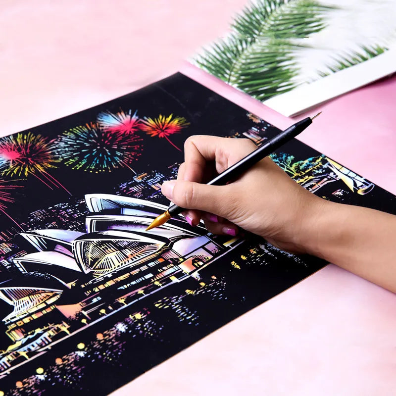 5D Scratch Art Board | Creative Fun for All Ages | Includes Free Scratch Tool