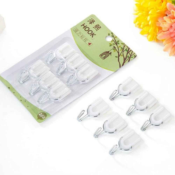 Set of 6 Versatile Adhesive Wall Hooks by FlexiHang