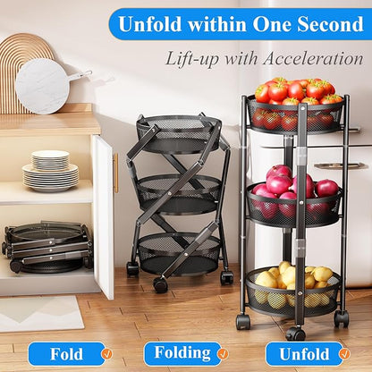 Tri-Level Collapsible Metal Storage Organizer
