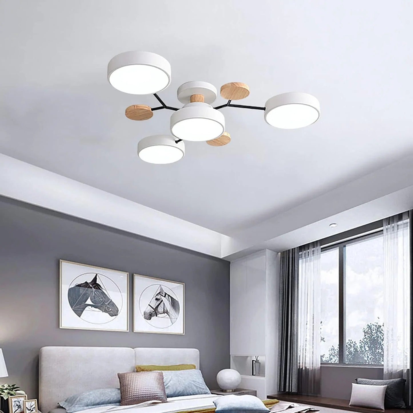 Contemporary LED Flush Mount Ceiling Fixture - Modern Bright Light