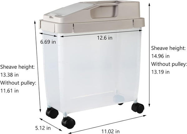 10Kg Food Storage Bin with Easy-Glide Wheels
