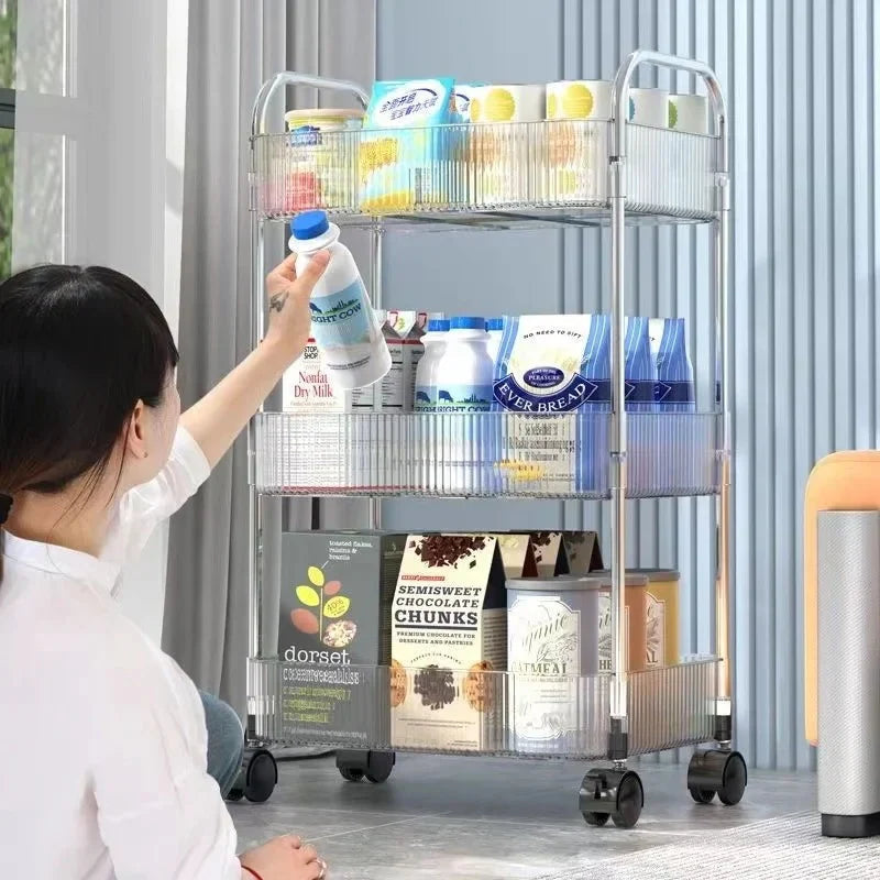 Space-Saving Rolling Storage Cart with Versatile Uses