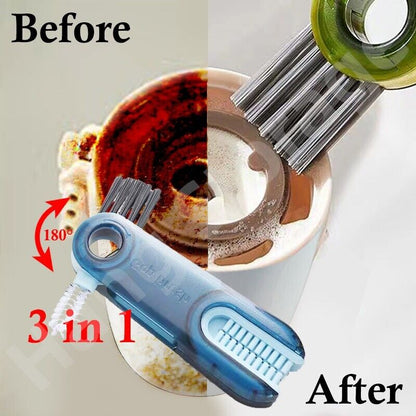 Triple-Function Bottle Gap Cleaner Brush Set