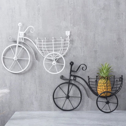 Wall-Mounted Bicycle Basket Holder