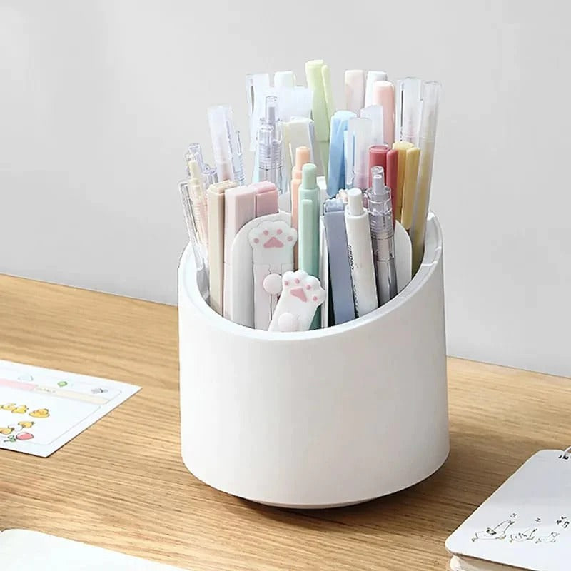 360° Rotating Makeup and Office Supply Organizer with Lid