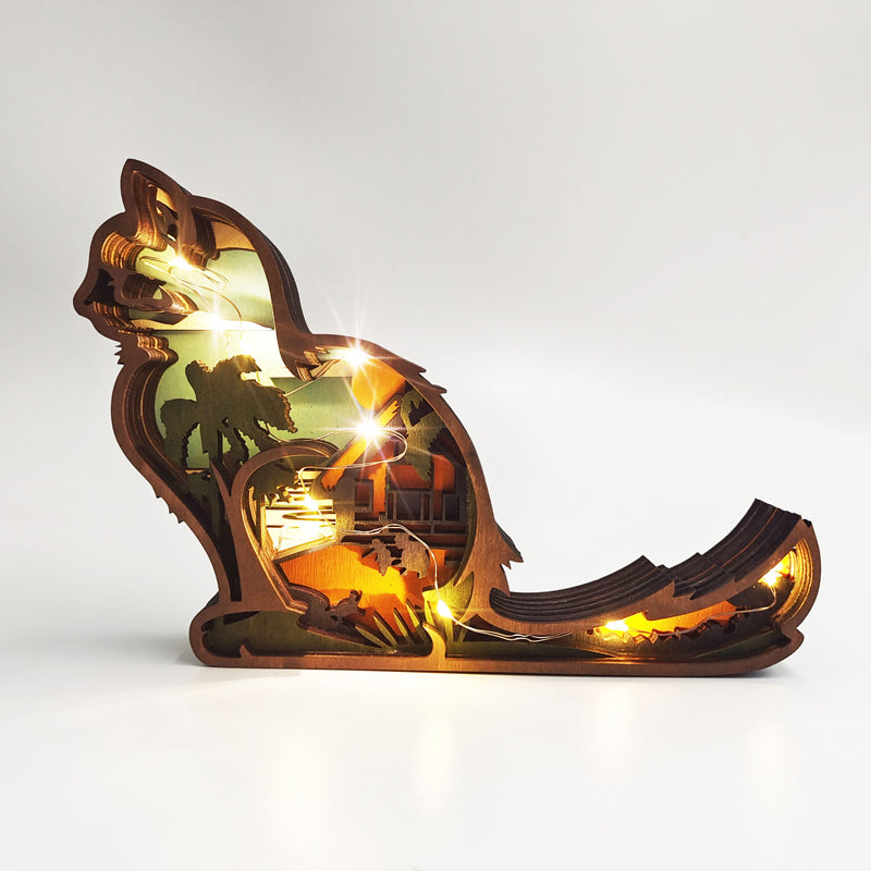 Artisan 3D Wooden Animal Sculpture Gift for Home Decor
