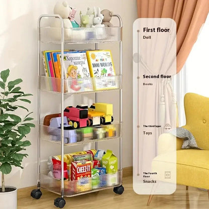 Space-Saving Rolling Storage Cart with Versatile Uses