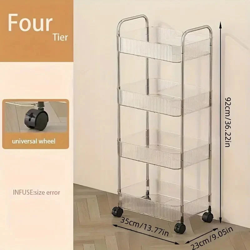 Space-Saving Rolling Storage Cart with Versatile Uses
