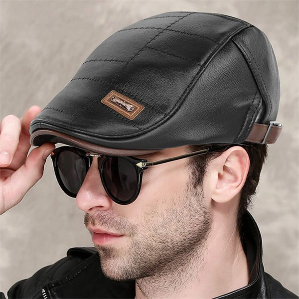 Timeless Leather Newsboy Cap for All Seasons
