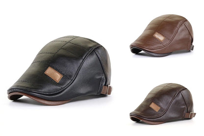 Timeless Leather Newsboy Cap for All Seasons