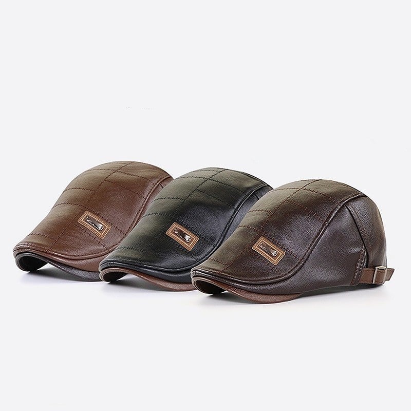Timeless Leather Newsboy Cap for All Seasons