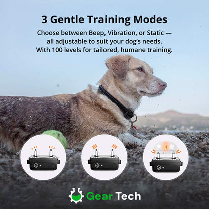 Dog Training Collar with Rechargeable Battery – Beep, Vibration, Static