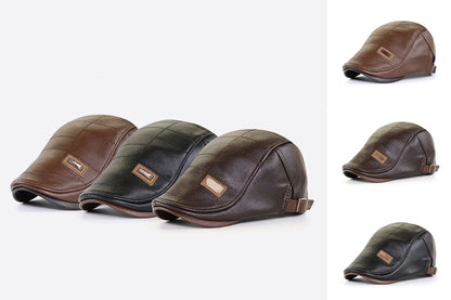 Timeless Leather Newsboy Cap for All Seasons